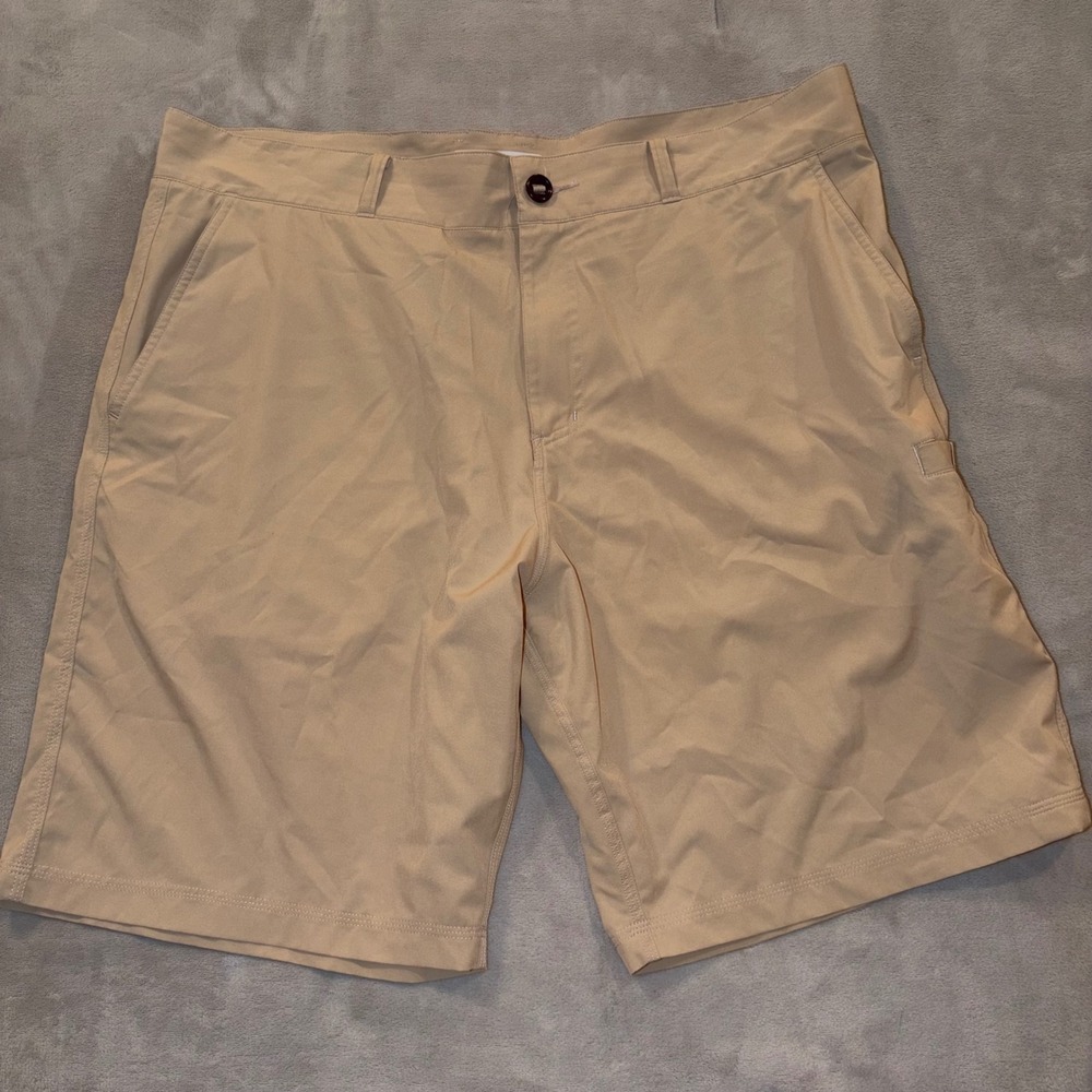 Costa Del Mar Mens Khaki Tan Hybrid Performance Fishing Shorts Size 38 Quick Dry